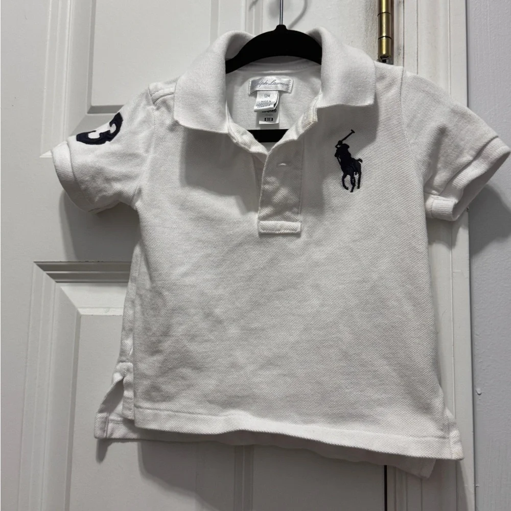 Ralph Lauren White Polo Shirt with Embroidered Logo size 12 months